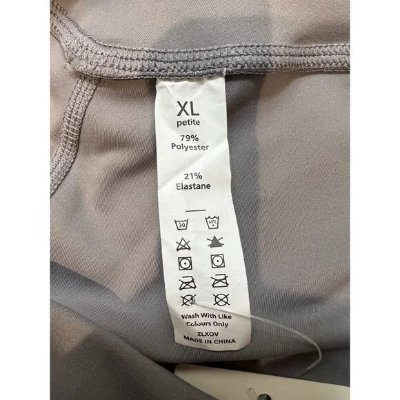 HALARA Crossover Pocket Split Hem Full Length Flare Leggings XL Petite Gray NWT - Picture 8 of 10